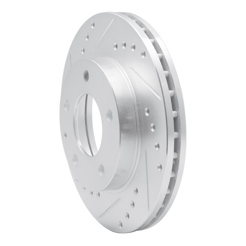 Ford Probe Brake Rotor (1) - Front Left - R1 Concepts - Drilled & Slotted - Silver - `93-`03